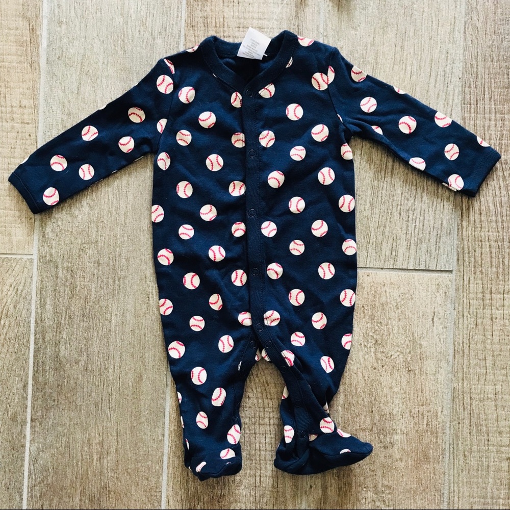 Gymboree O-3 Months boys Baseball Footie - Picture 1 of 2